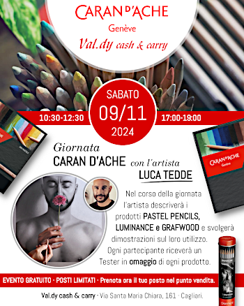 Giornata Caran d'Ache con l'artista Luca Tedde da Val.dy